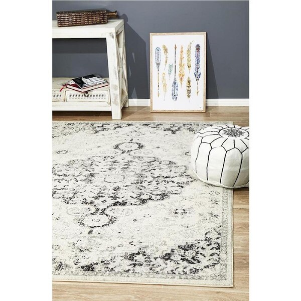 Rug Culture Charcoal & Grey Durable Medallion Rug 230X160CM
