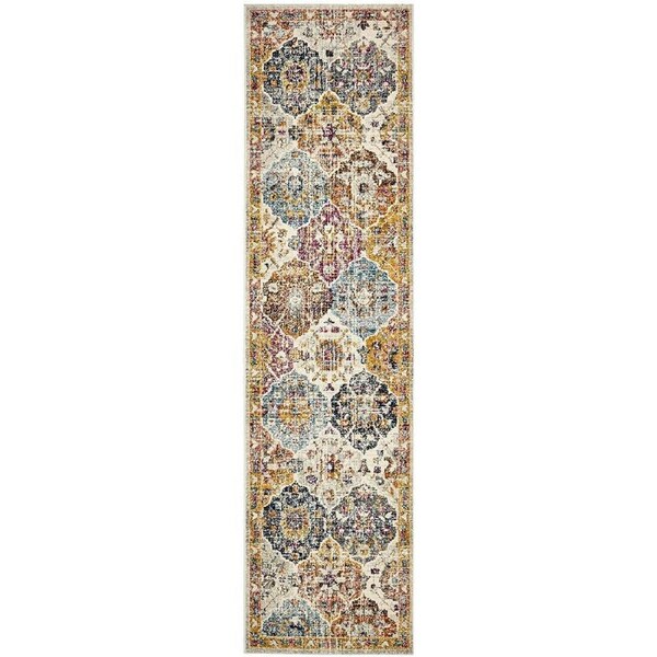 Rug Culture Multi Durable Moroccan Tile Runner Rug 500X80CM