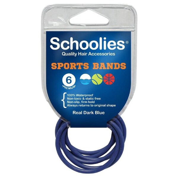 Schoolies Sports Bands 6pc- Real Dark Blue