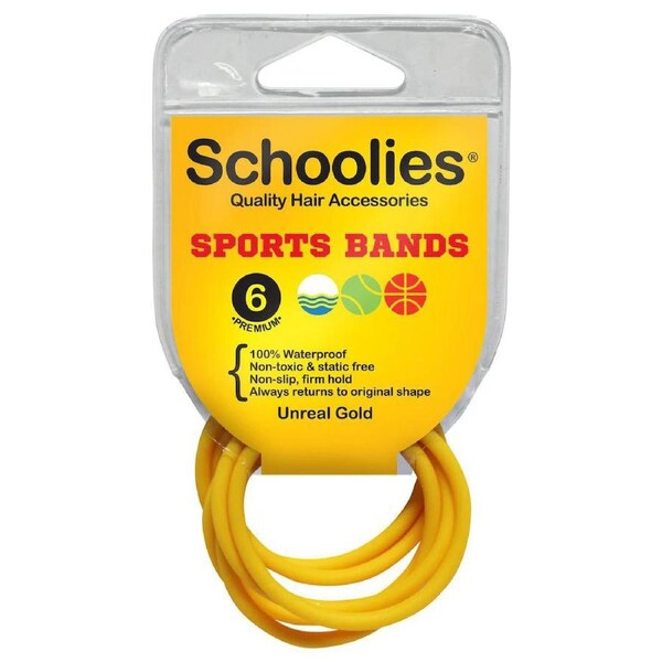 Schoolies Sports Bands 6pc- Unreal Gold
