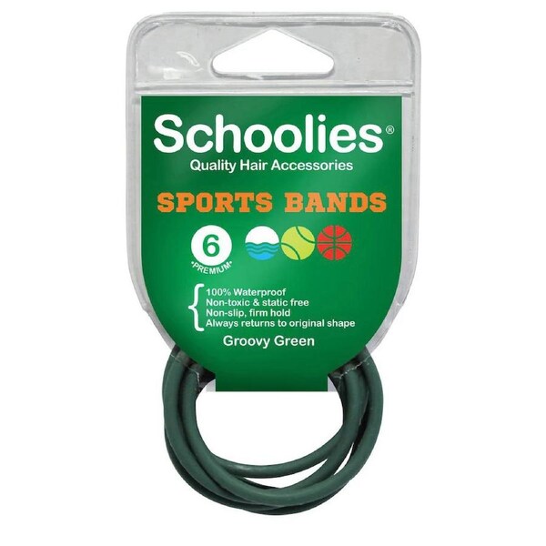Schoolies Sports Bands 6pc- Groovy Green