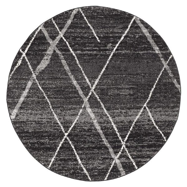 Rug Culture Charcoal & Grey Abstract Durable Round Rug 240X240CM