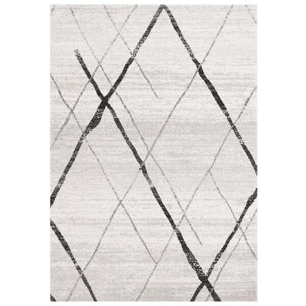 Rug Culture Bone Ivory & Grey Scandi Durable Rug 290X200CM