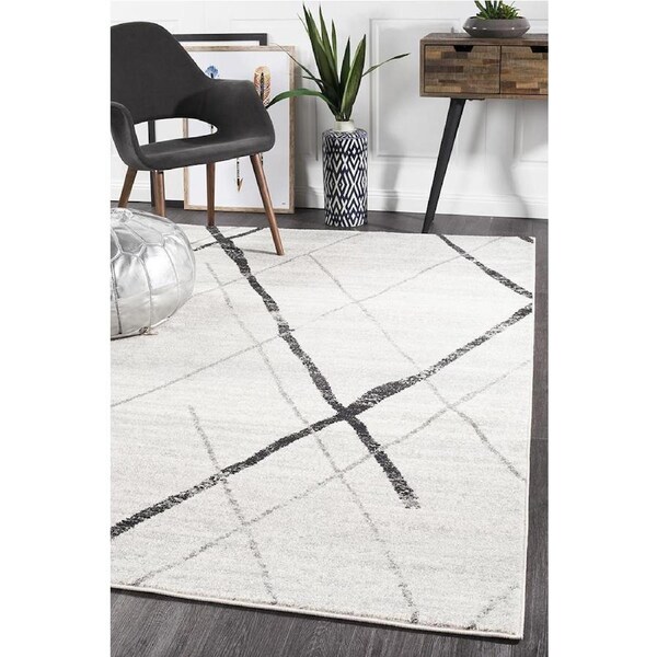 Rug Culture Bone Ivory & Grey Scandi Durable Rug 330X240CM