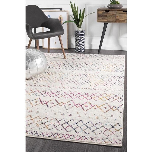 Rug Culture Bone Ivory & Multi Scandi Durable Rug 290X200CM