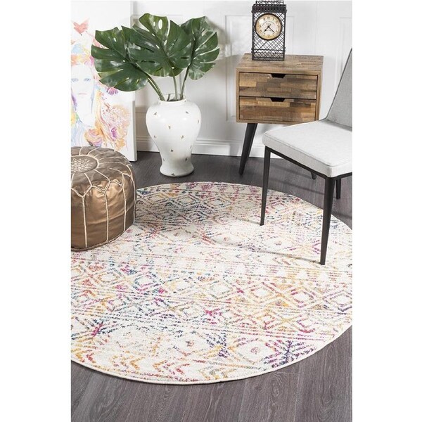Rug Culture Multi Scandi Durable Round Rug 200X200CM