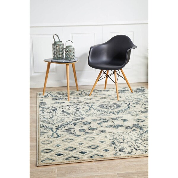 Rug Culture Blue & Bone Vintage Look Rug 400X300CM