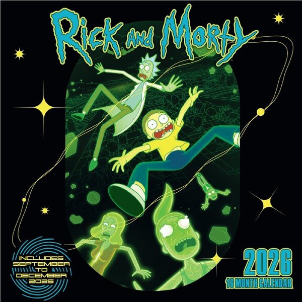 2026 Calendar Rick and Morty Official 16-Month Square Wall, Pyramid I32460