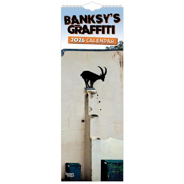 2026 Calendar Banksy's Graffiti Slim Wall, BrownTrout BT01674