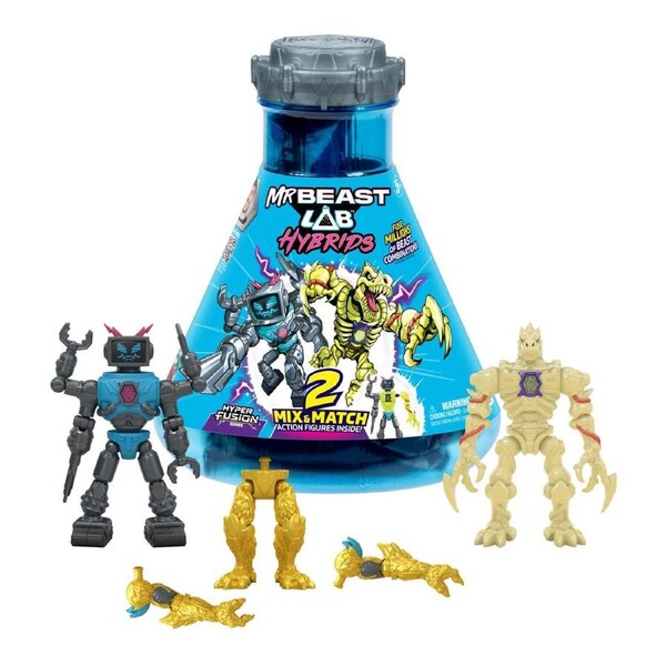 Mr Beast Lab Hybrids Multi Pack Mix and Match Figures (Lab-Bot Vs GID Skeleton)