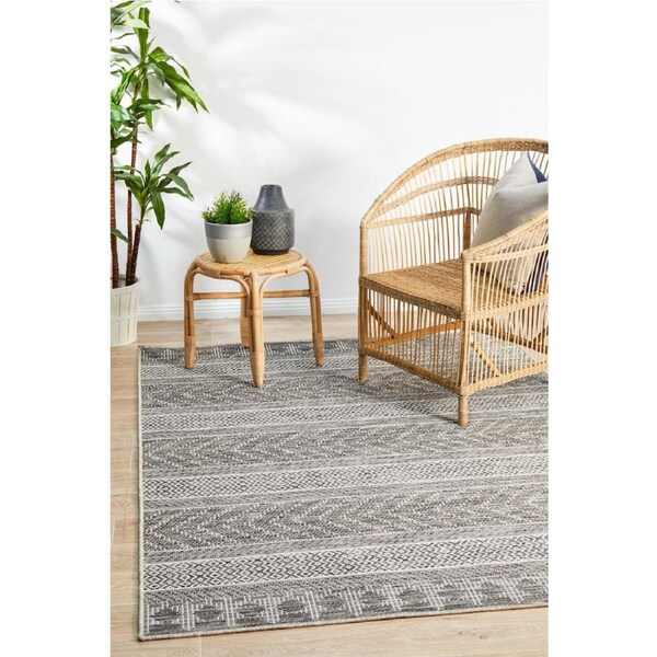 Rug Culture Charcoal Grey Indoor/Outdoor Flat Woven Rug 400X300CM