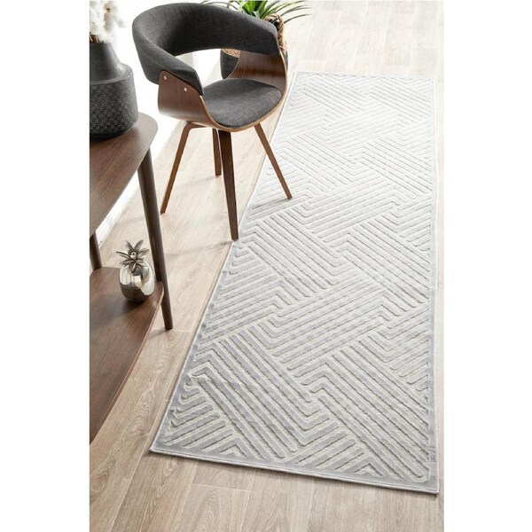 Rug Culture Silver Luxury Textured Rug 300X80CM