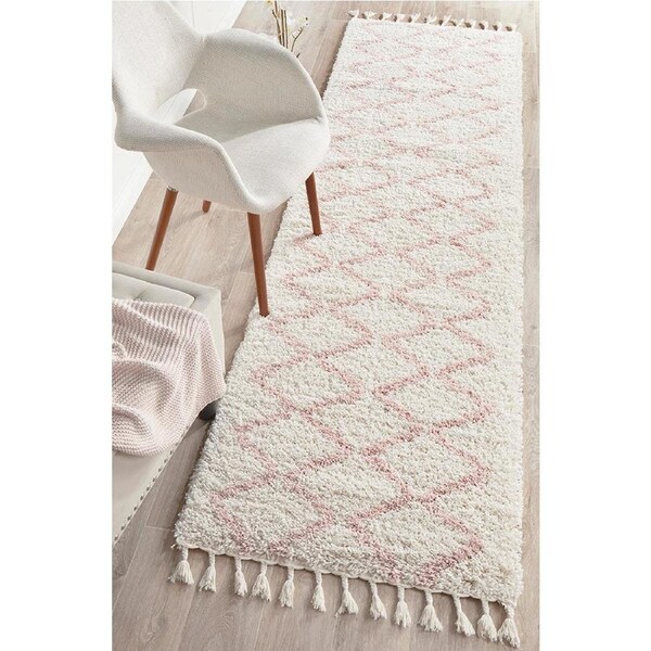 Rug Culture Ivory & Pastel Skandi Modern Shag Rug 300X80CM