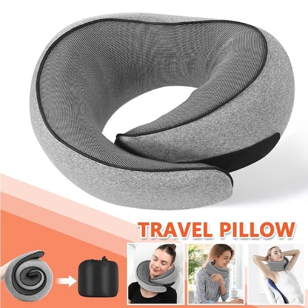 U Shaped Memory Foam Travel Pillow Neck Support Soft Head Rest Plane Car Relax