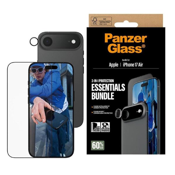 PanzerGlass 2-in-1 Bundle for UltraWide Fit + Hoops iPhone Air