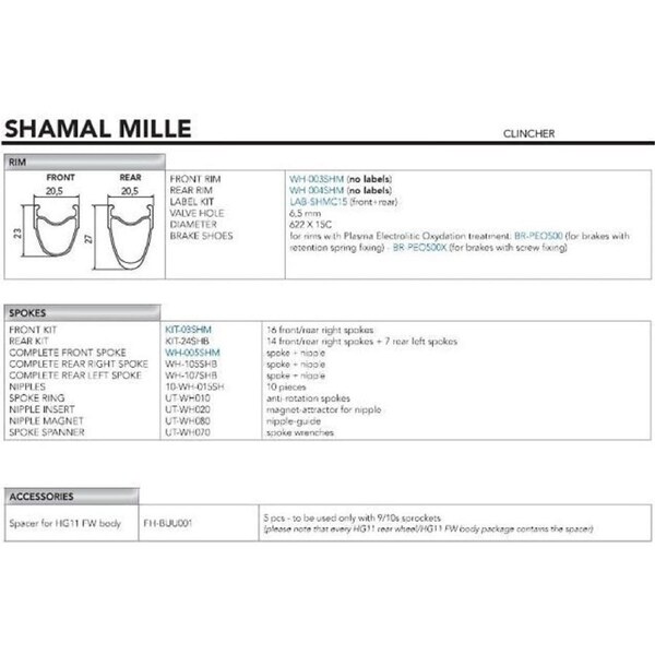Campagnolo Shamal Mille Cl. Wheels Label Kit (Front+Rear)