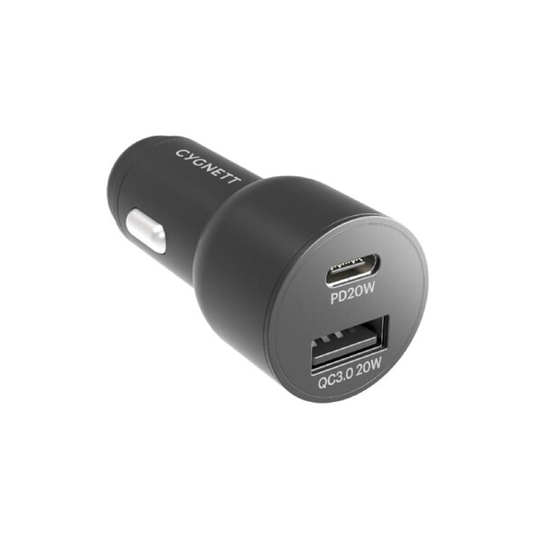 Cygnett CarPower 20W USB C & A Dual Car Charger