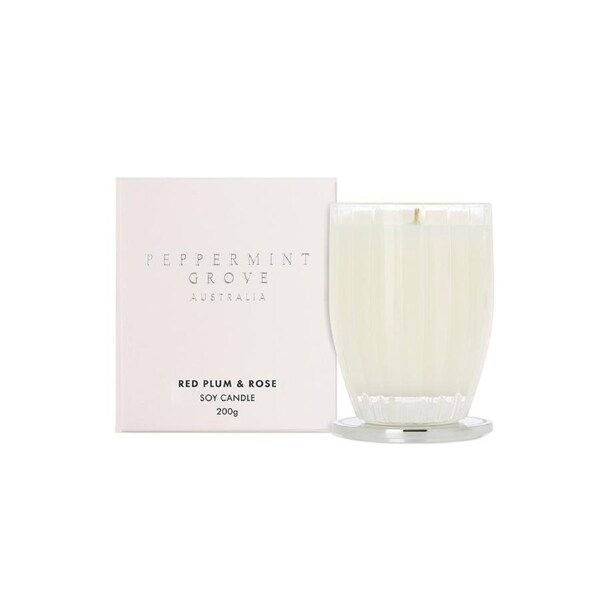 Peppermint Grove Australia Red Plum & Rose - Medium Soy Candle 200g