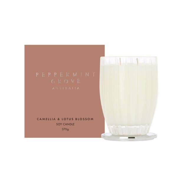Peppermint Grove Australia Camellia & Lotus Blossom - Large Soy Candle 370g