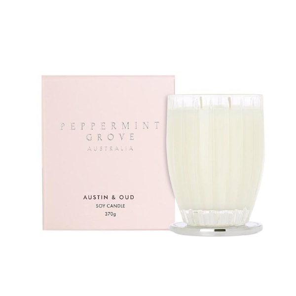Peppermint Grove Australia Austin & Oud - Large Soy Candle 370g