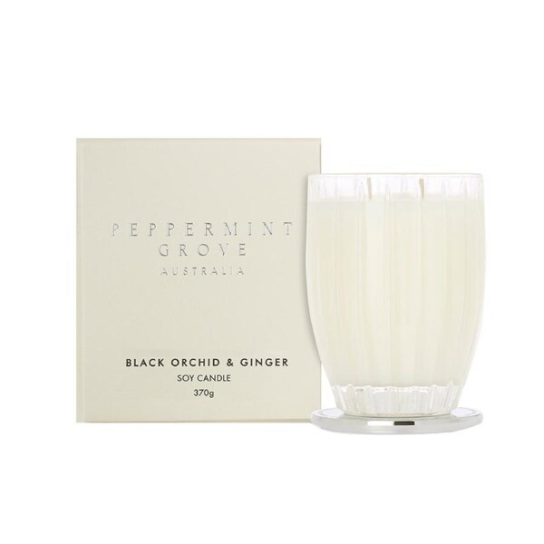 Peppermint Grove Australia Black Orchid & Ginger - Large Soy Candle 370g