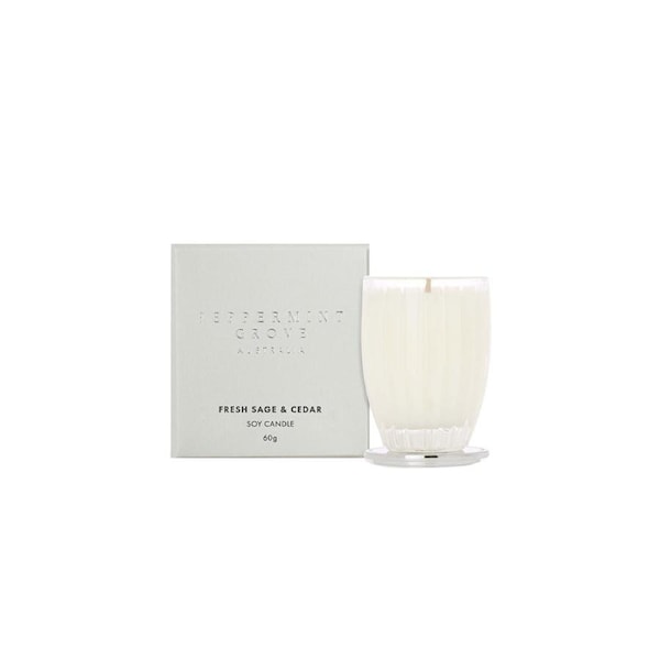 Peppermint Grove Australia Fresh Sage & Cedar - Small Soy Candle 60g