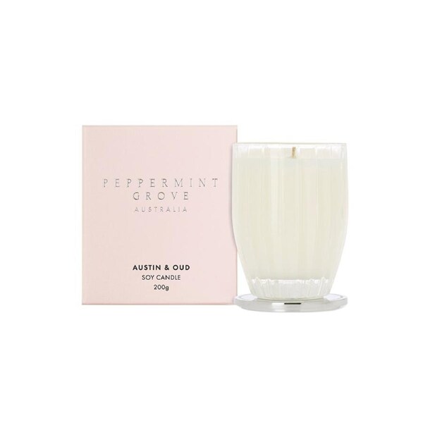 Peppermint Grove Australia Austin & Oud - Medium Soy Candle 200g