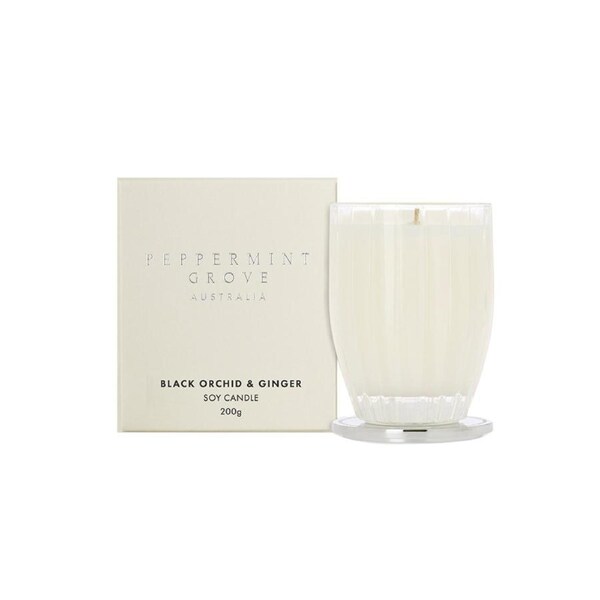Peppermint Grove Australia Black Orchid & Ginger -medium Soy Candle 200g