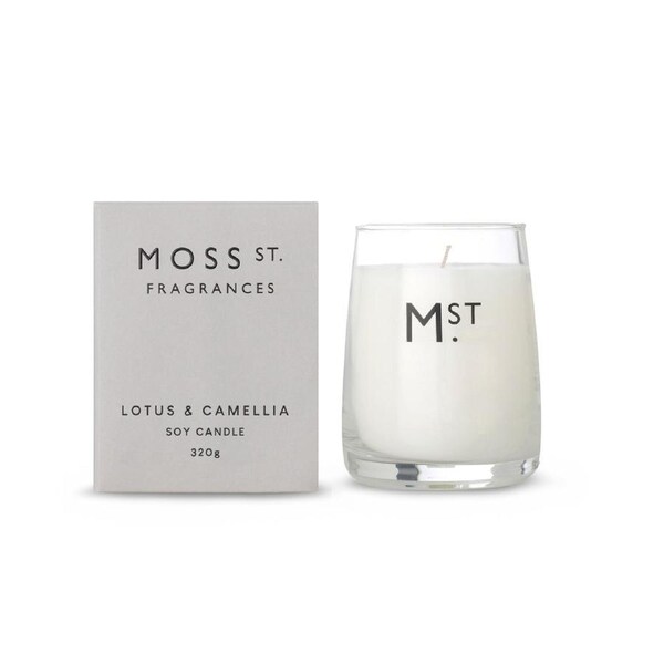 Moss St. Fragrances Lotus & Camelia - Large Soy Candle 370g