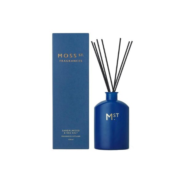 Moss St. Fragrances Sandalwood & Sea Salt - Mini Fragrance Diffuser 100ml