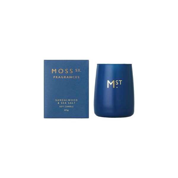 Moss St. Fragrances Sandalwood & Sea Salt - Mini Soy Candle 80g