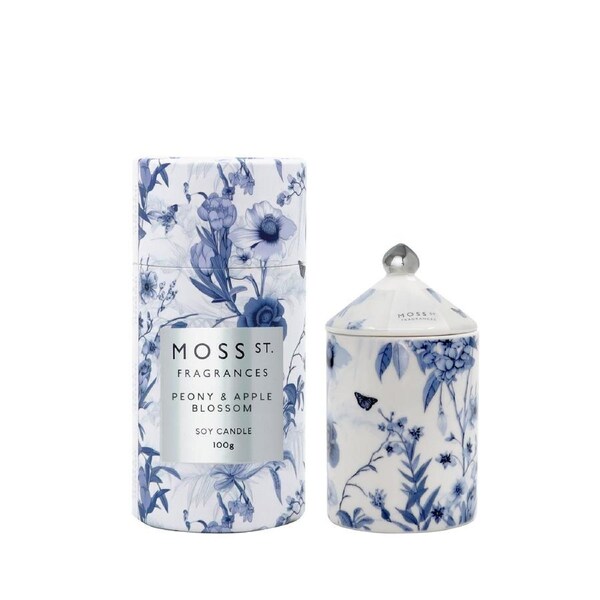 Moss St. Fragrances Peony & Apple Blossom - Mini Ceramic Candle 100g