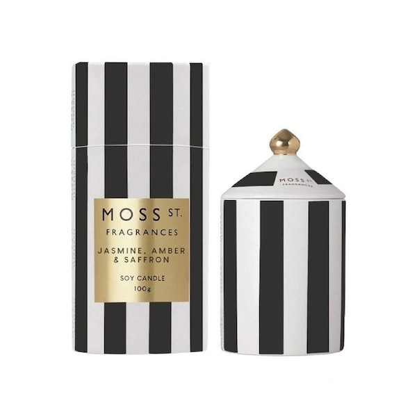 Moss St. Fragrances Jasmine, Amber & Saffron - Mini Ceramic Candle 100g