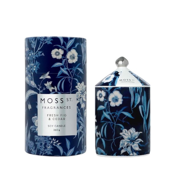 Moss St. Fragrances Fresh Fig & Cedar - Large Ceramic Candle 360g