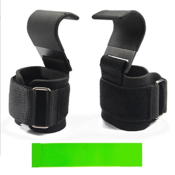Weight Lifting Power Hooks Power Grips Wrist Support Bar Straps GYM Hook Gloves Black