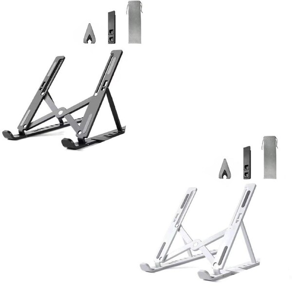 Adjustable Portable Laptop Macbook iPad Stand Tray Holder Study Phone Silver