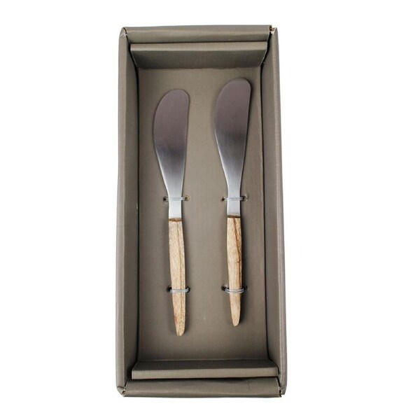 2pc NF Living Spreader Set Elegant Rustic 15x1cm Brown