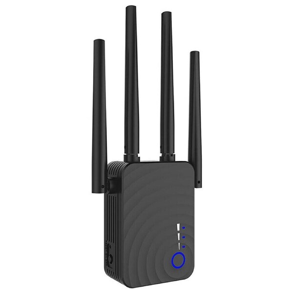 WiFi Extender Long Range Wireless Router Repeater Antenna Booster Indoor Black 1200Mbps
