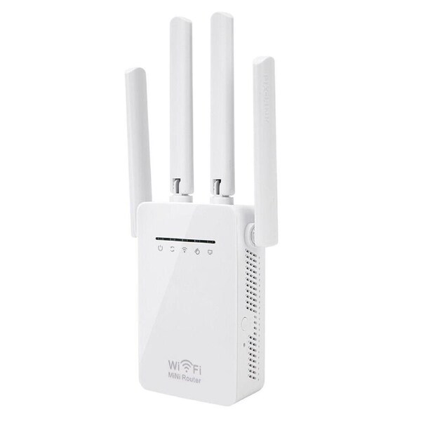 WiFi Extender Long Range Wireless Router Repeater Antenna Booster Indoor White 300Mbps