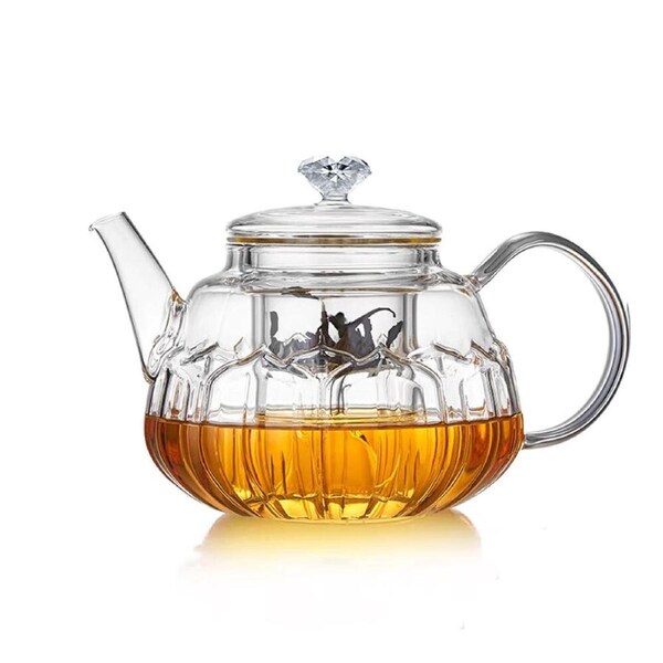 NF Living Glass Teapot with Filter 1000ml Solid Clear