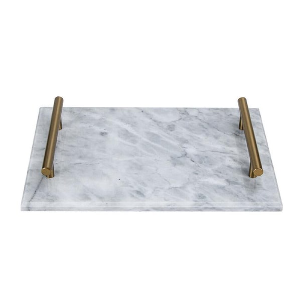 NF Living Carry Serving Tray Food/Kitchen 20x30cm Marbled Gold