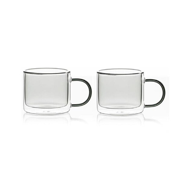 2pc NF Living Serving Hued Cups 250ml Solid Double-Walled Grey
