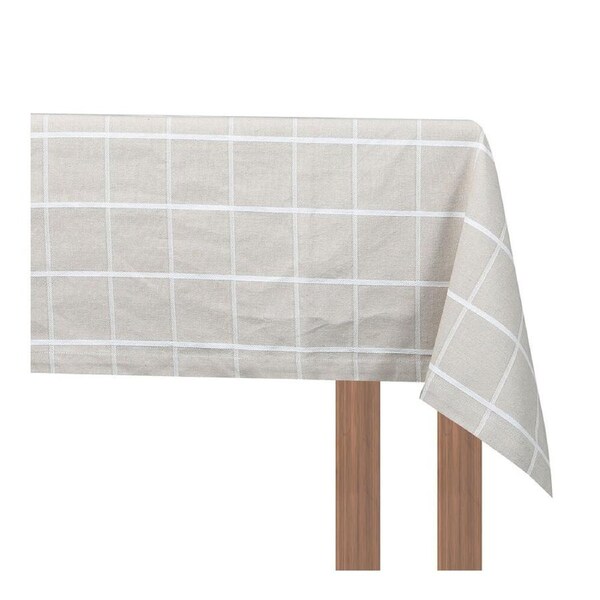 NF Home & Entertaining Essentials Greenland Table Cloth 250x150cm Checked Taupe