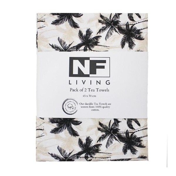 2pc NF Home & Entertaining Essentials Treemend Tea Towel 45x70cm Solid Black