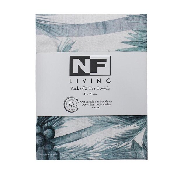 2pc NF Home & Entertaining Essentials TreeDidy Tea Towel 45x70cm Solid Grey