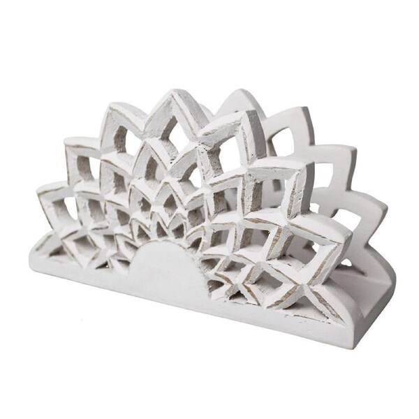 NF Living Flower Napkin Holder 22x12cm Abstract White