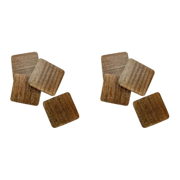 2x 4pc NF Living Mango Wood Coasters Square 10cm Solid Natural