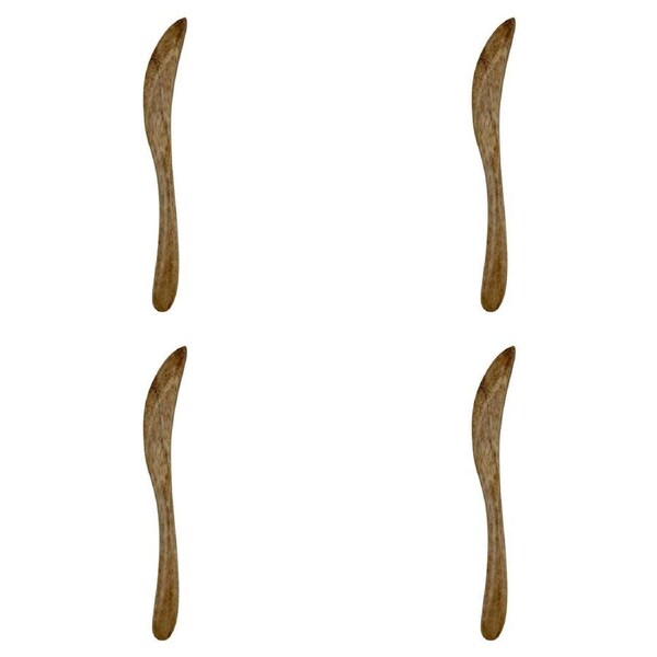4x 4pc NF Living Mango Wood Spreader Handcrafted 17x3cm Solid Natural