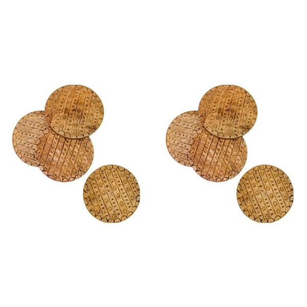 2x 4pc NF Living Mango Wood Coasters HandCrafted 10x10cm Solid Natural