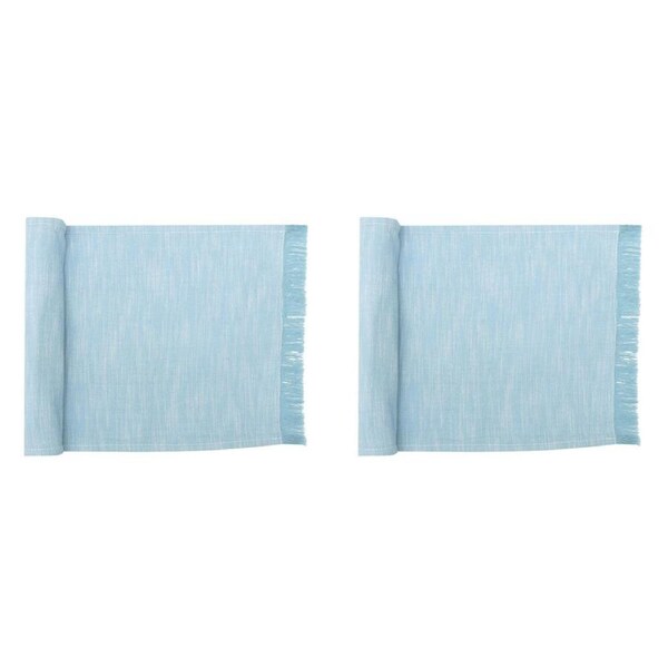 2PK NF Home & Entertaining Essentials Elysian Table Runner 35x180cm Woven Blue